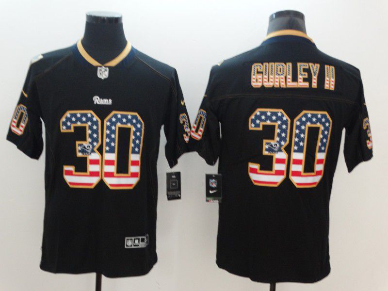 Men Los Angeles Rams #30 Gurley ii Nike USA Flag Fashion Black Color Rush Limited NFL Jerseys->atlanta falcons->NFL Jersey